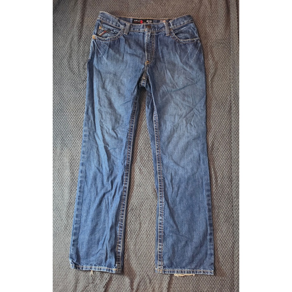 Ariat FR M4 Relaxed Boot Cut Jeans Mens 34x34 Blue Denim Flame Resistant Jeans